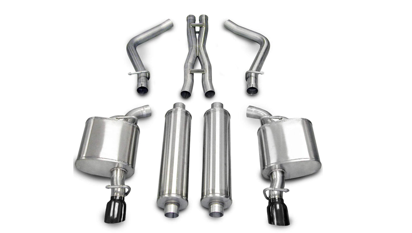 Corsa Xtreme Cat-Back Exhaust, Black Tips 2006-2010 Charger 5.7L