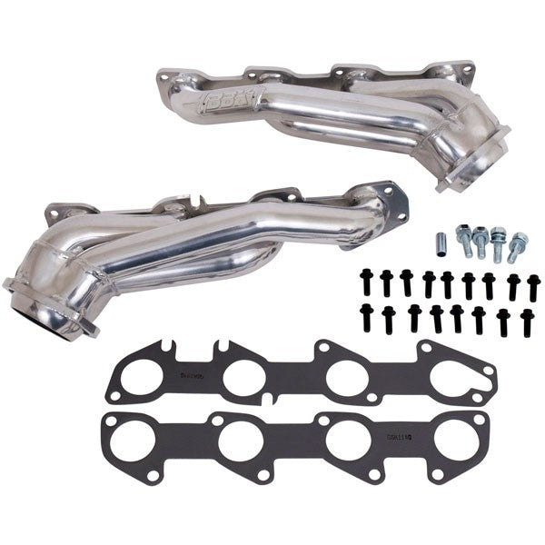 BBK 1-3/4" Polished Silver Ceramic Shorty Tuned Length Exhaust Headers 2005-2008 Charger R/T