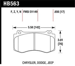 Hawk HPS Front Brake Pads: 2005-2023 Challenger/Charger/Grand Cherokee w/ 4 Piston Brembos