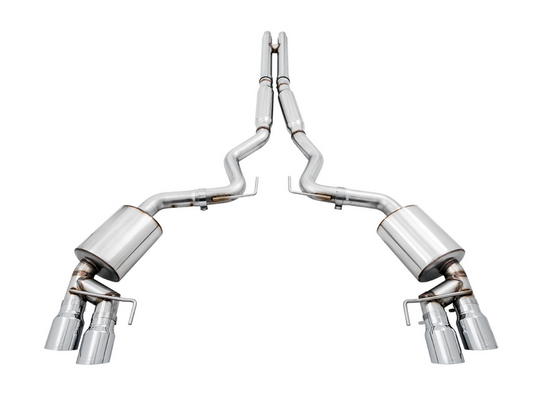 AWE Touring Cat-Back Exhaust, Chrome Tips 2018-2023 Mustang GT