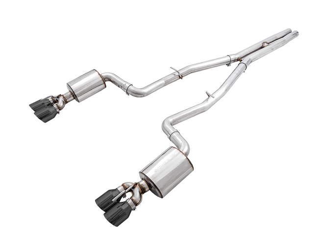 AWE Touring Cat-Back Exhaust, Black Tips 2015-2023 Challenger 6.2L/392/6.4L